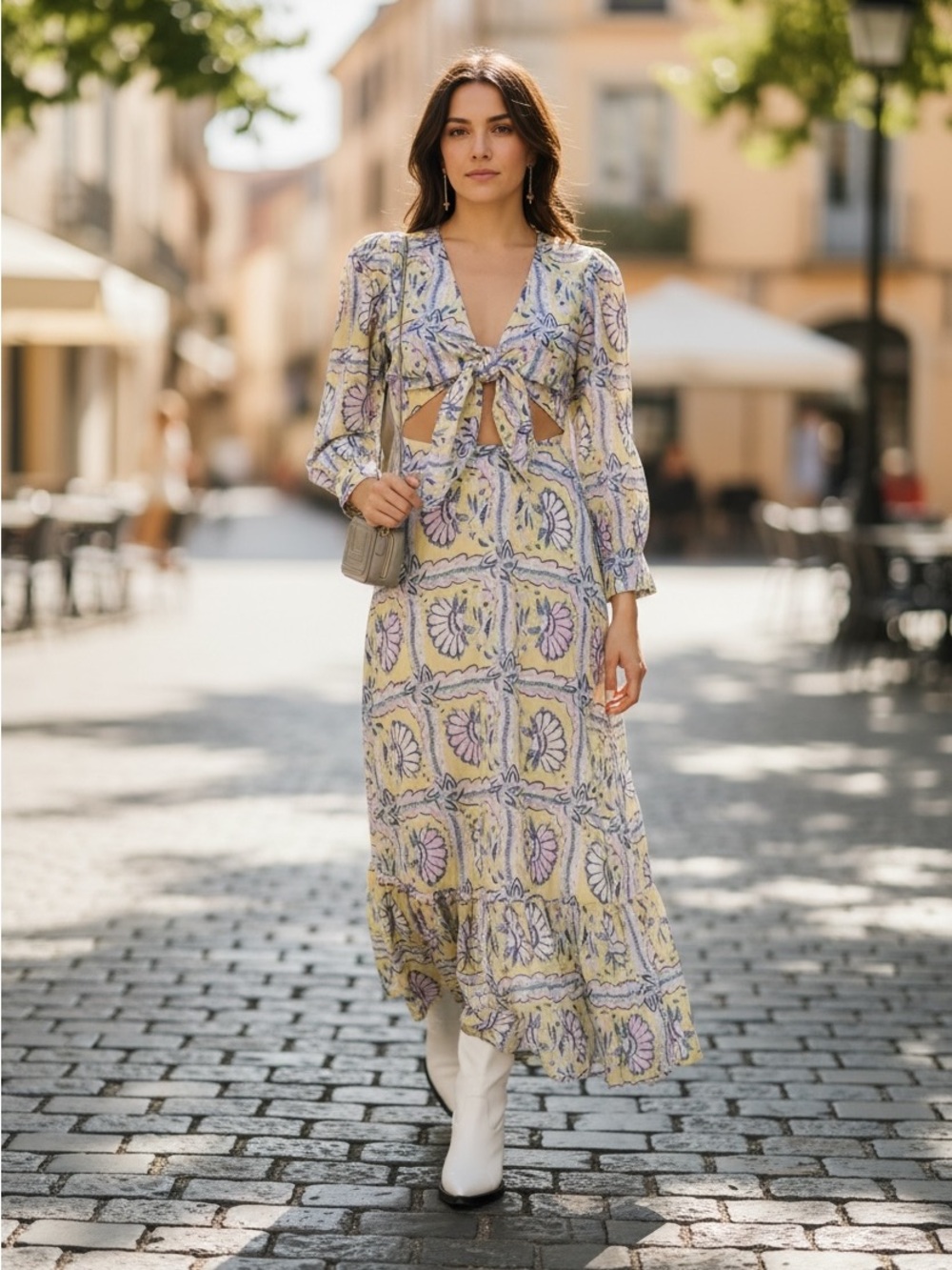 Antik Batik Hupa Long Cutout Maxi Dress Sz S